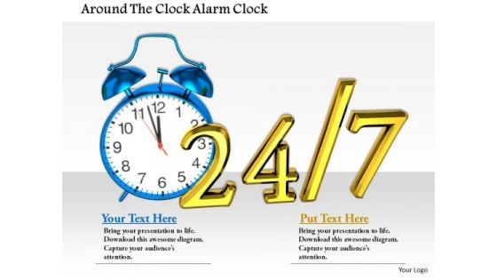 Stock Photo Around The Clock Alarm Clock PowerPoint Slide