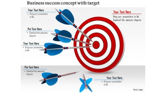 Stock Photo Arrows On Target Business Success Concept PowerPoint Slide