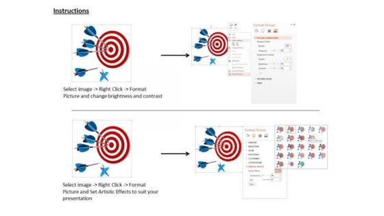 Stock Photo Arrows On Target Business Success Concept PowerPoint Slide