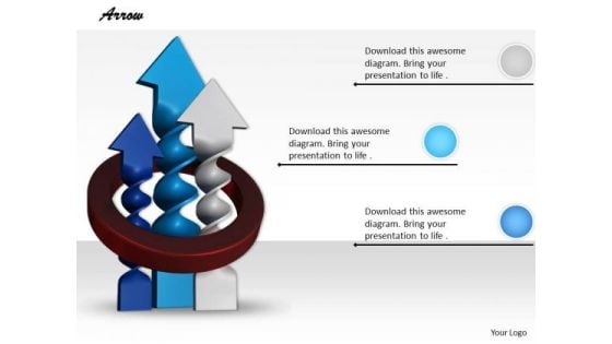 Stock Photo Arrows Standing Together In Circle PowerPoint Slide