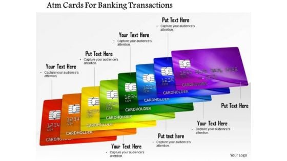 Stock Photo Atm Cards For Banking Transactions PowerPoint Slide