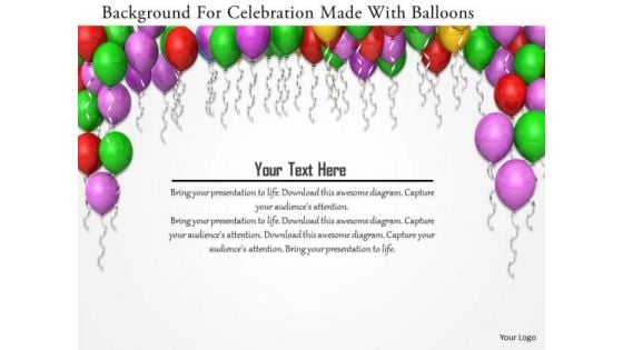 Stock Photo Background For Celebration Made With Balloons PowerPoint Slide