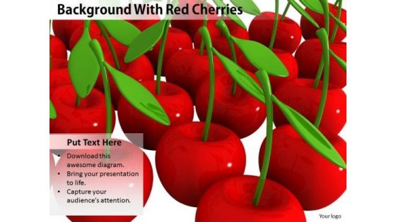 Stock Photo Background With Red Cherries PowerPoint Template