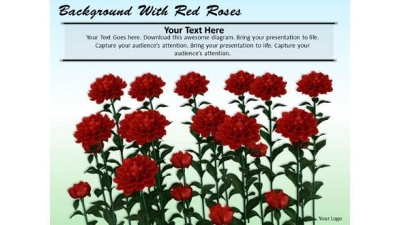 Stock Photo Background With Red Roses PowerPoint Template