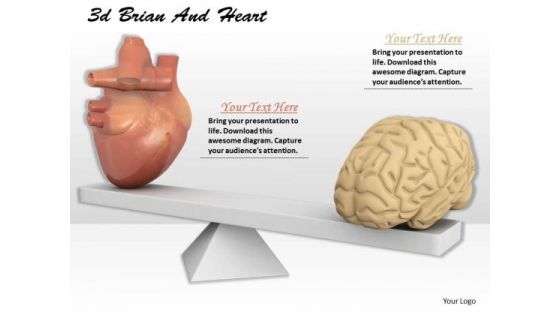 Stock Photo Balance Between Heart And Brain PowerPoint Slide