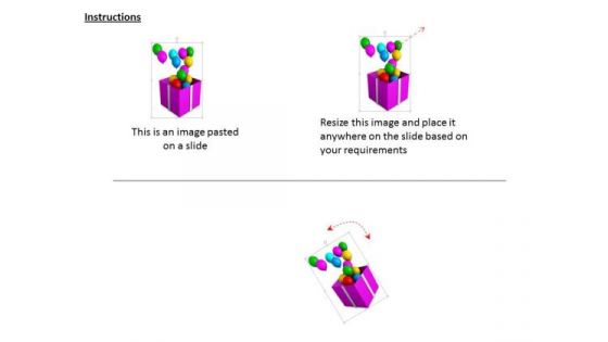 Stock Photo Balloons Inside The Gift Box Fo Celebration PowerPoint Slide