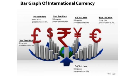 Stock Photo Bar Graph Of International Currency PowerPoint Template