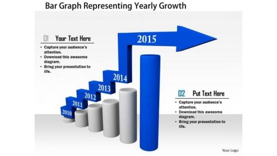 Stock Photo Bar Graph Representing Yearly Growth PowerPoint Slide