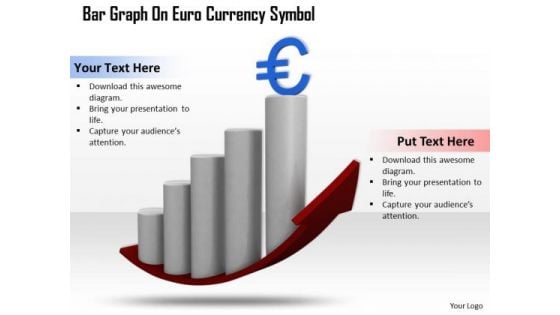 Stock Photo Bar Graph With Euro Currency Symbol PowerPoint Slide