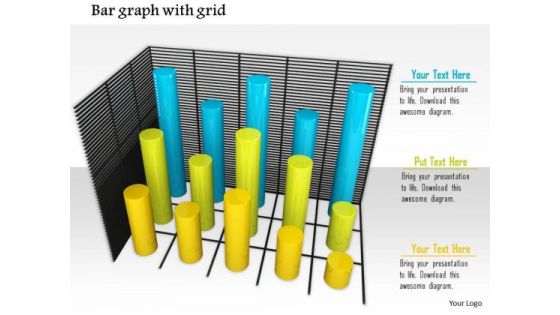 Stock Photo Bar Graph With Grid PowerPoint Slide