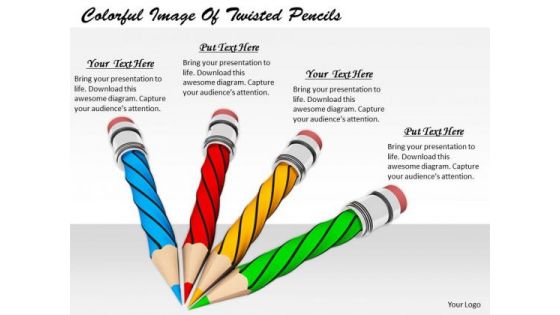 Stock Photo Basic Marketing Concepts Colorful Image Of Twisted Pencils