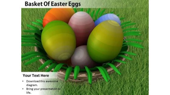 Stock Photo Basket Full With Easter Eggs PowerPoint Slide Stock Photo Basket Full With Easter Eggs PowerPoint Slide