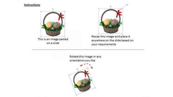 Stock Photo Basket Of Easter Eggs For Celebration PowerPoint Slide
