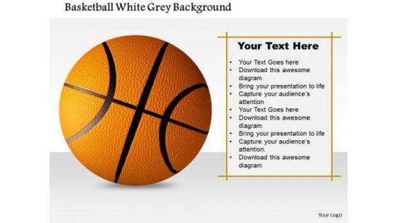 Stock Photo Basketball White Grey Background PowerPoint Slide