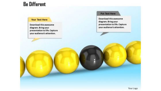 Stock Photo Be Different Concept With Balls PowerPoint Slide