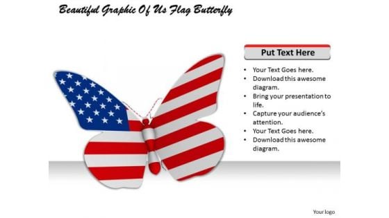 Stock Photo Beautiful Graphic Of Us Flag Butterfly PowerPoint Template