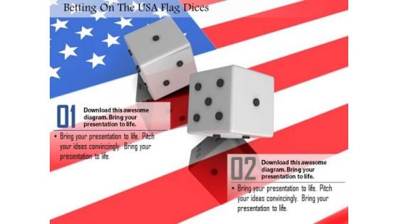 Stock Photo Betting On The Usa Flag Dices PowerPoint Slide