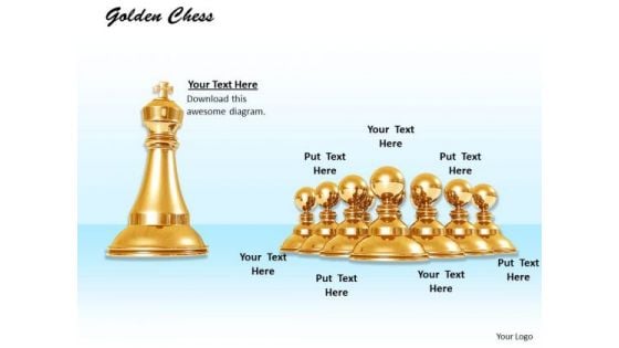 Stock Photo Big Chess King With Pawns PowerPoint Slide