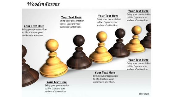 Stock Photo Black And White Chess Pawns PowerPoint Slide