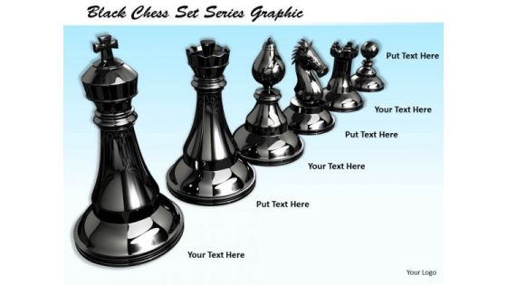 Stock Photo Black Chess Set Series Graphic PowerPoint Template