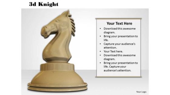 Stock Photo Black Colored Chess Knight PowerPoint Slide