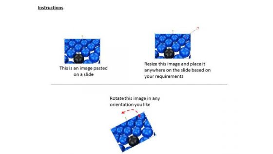 Stock Photo Black Different Ball In Blue Balls Ppt Template