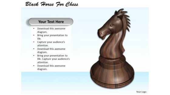 Stock Photo Black Horse For Chess PowerPoint Template