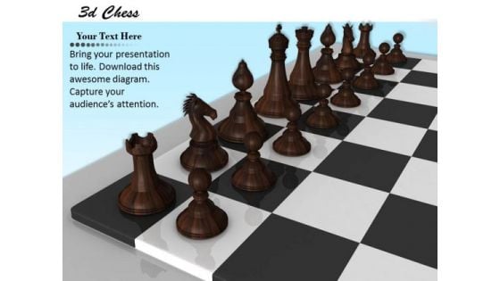 Stock Photo Black Pawns On Chess Board PowerPoint Slide