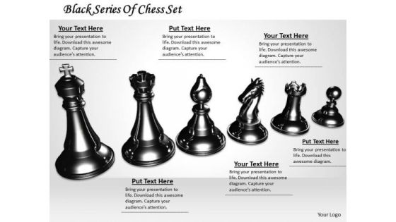 Stock Photo Black Series Of Chess Set PowerPoint Template