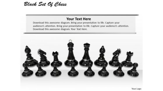 Stock Photo Black Set Of Chess Pawns PowerPoint Slide