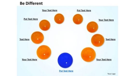 Stock Photo Blue And Orange Balls For Team And Leadership PowerPoint Slide