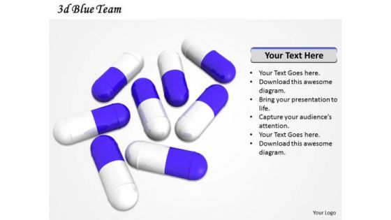 Stock Photo Blue And White Capsules For Medical Use PowerPoint Slide