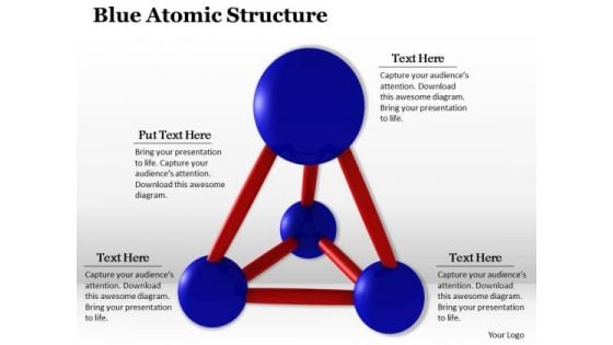 Stock Photo Blue Atomic Structure PowerPoint Template