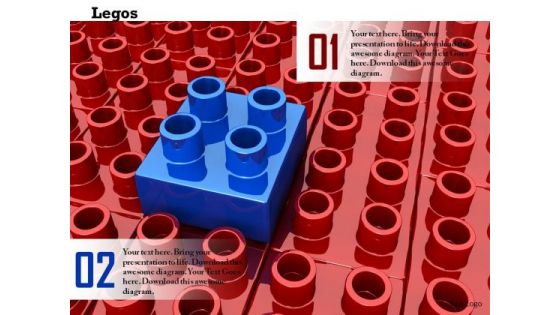 Stock Photo Blue Block On Red Lego Blocks PowerPoint Slide