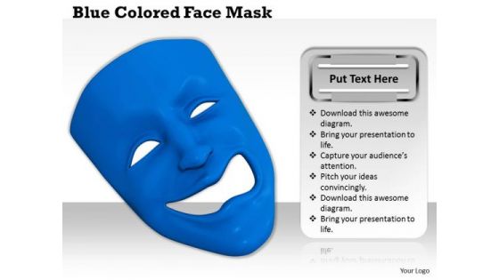 Stock Photo Blue Colored Face Mask PowerPoint Template