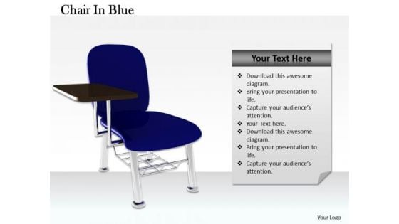 Stock Photo Blue Office Chair On White Background PowerPoint Slide