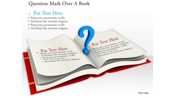 Stock Photo Blue Question Mark On Book PowerPoint Slide