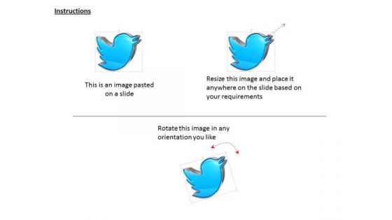 Stock Photo Blue Symbol Of Twitter Social Site PowerPoint Slide