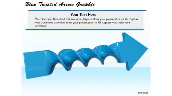 Stock Photo Blue Twisted Arrow Graphic PowerPoint Template