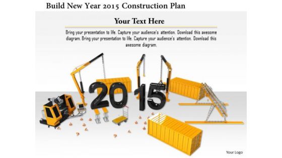 Stock Photo Build New Year 2015 Construction Plan PowerPoint Slide