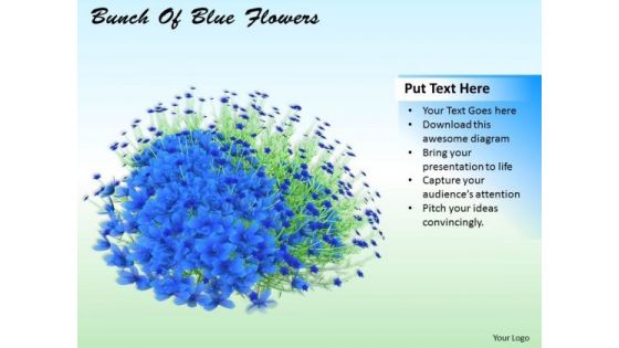 Stock Photo Bunch Of Blue Flowers Ppt Template