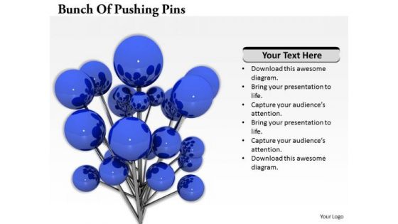 Stock Photo Bunch Of Pushing Pins PowerPoint Template