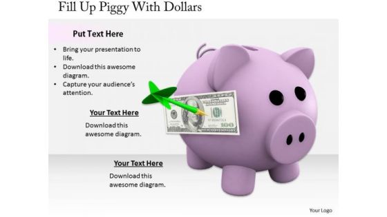 Stock Photo Business And Strategy Fill Up Piggy With Dollars Clipart Images