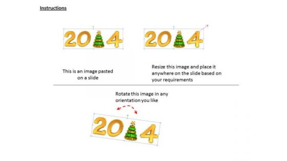 Stock Photo Business Development Strategy 2014 New Year Illustration With Christmas Tree Icons