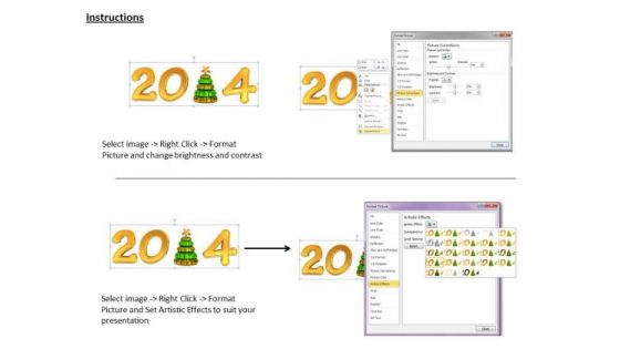 Stock Photo Business Development Strategy 2014 New Year Illustration With Christmas Tree Icons