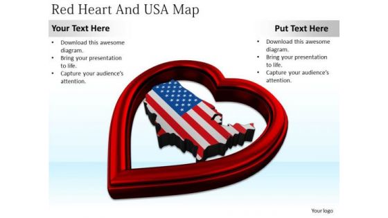 Stock Photo Business Development Strategy Template Red Heart And Usa Map Best Stock Photos
