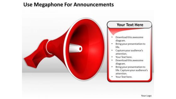 Stock Photo Business Development Strategy Template Use Megaphone For Announcements Pictures