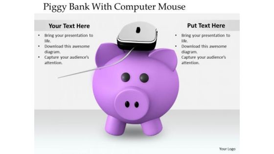 Stock Photo Business Expansion Strategy Piggy Bank With Computer Mouse Stock Images