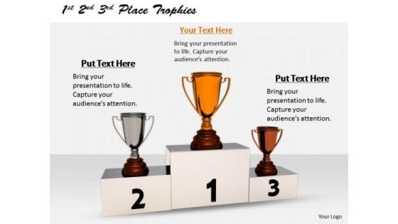 Stock Photo Business Level Strategy 1st 2nd 3rd Place Trophies Pictures Images