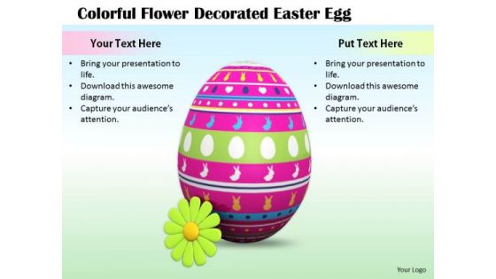 Stock Photo Business Management Strategy Colorful Flower Decorated Easter Egg Image